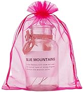 YunKo 50pcs Organza Bags 6x9 Inches Drawstring Gift Bags Sheer Organza Wedding Favor Bags Mesh Gi...