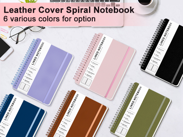 Purple Lined Spiral Journal Notebook with 160 Pages, 8×5.7in, A5 Spiral Notebook
