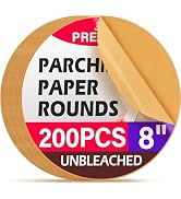 ReLuien 8 Inch Parchment Paper Rounds,200Pcs Non Stick Unbleached Parchment Paper Baking Sheets f...