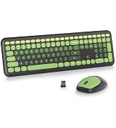 Vumilstek Black Green Quiet Keyboard and Mouse Wireless(US-X110 Dark Green)