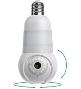 Luna Light Bulb Security Cameras Wireless Outdoor Indoor, 360° Pan Tilt, Color Night Vision, LED ...