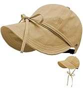 Womens Sun Hat Wide Brim UPF 50+ UV Protection Foldable Packable Sun Shield Hat for Women, Ponyta...