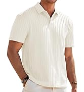 JMIERR Mens Casual Polo Shirt Summer Short Sleeve Vacation Button Beach Knit Stretchy Golf Shirts