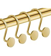 CHICTIE Gold Shower Curtain Hooks, Rustproof Shower Curtain Rings for Bathroom, Metal Shower Hook...
