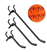 Dualshine 60Pcs Black Pegboard Hooks, 2/4/6 Inch Pegboard Wall Hook Heavy Duty PegBoard Shelving ...