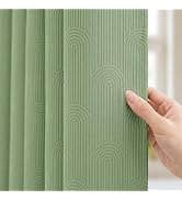 BTTN Sage Green Shower Curtain, Boho Modern Arch Textured Waterproof Fabric Shower Curtain Set wi...