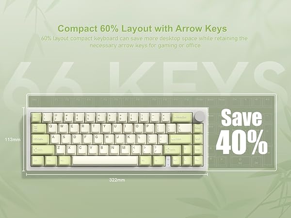 60% Gaming Keyboard Pink, QMK/VIA Creamy Mechanical Keyboard