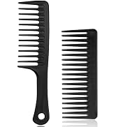 2PCS Wide Tooth Comb for Curly - Large Hair Detangling Comb,Styling Comb for Wet Dry Hair,Hair Ca...