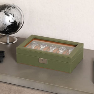 hombres reloj exhibición almacenamiento cuero soporte size portable hand lever cuadrada couple close