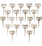 TENDYCOCO 20PCs Wooden Table Numbers 1-10 Rustic Table Numbers Wedding Decor Table Numbers Stick ...