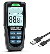 Pinless Moisture Meter for Drywall & Concrete – Digital Drywall Moisture Tester with 3-Color LCD ...