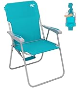 #WEJOY Folding Beach Chair for Adults, Lightweight Beach Chair with Shoulder Straps, High Back Be...