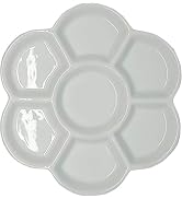 White Round Watercolor Paint Palette Tray Water Color Palletes Washable Paint Ceramic Paint Palet...