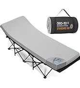 CYMULA Camping Cot Mattress 2in Memory Foam Sleeping Pad,Soft Warm Non-Slip Camping Mattress Topp...