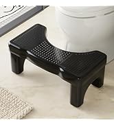 Kzeirm Black Toilet Stool Squat Adult, 7" Squatting Poop Stool for Toilets, Bathroom Foot Rest St...