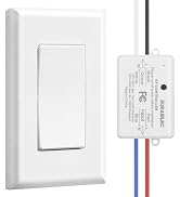 Suraielec Wireless Remote Light Switch, No Wiring, No WiFi, 100ft RF Range, Pre-Programmed, Expan...