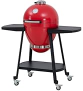 Sunjoy Charcoal Grill 20-Inch Kamado Grill with Pizza Stone, Ultimate Outdoor BBQ Egg Grill and S...