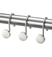 AmazerBath Shower Curtain Hooks Brushed Nickel Shower Curtain Rings, Heavy Duty Modern Decorative...