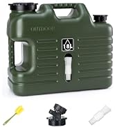 GIGYES 5 Gallon Camping Water Jug with Spout, Portable BPA Free Water Container with Spigot for O...