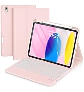 RAYMCRAFT for iPad (A16) 11th/10th Generation Case with Keyboard, 7 Color Backlit, Multi-Touch Tr...