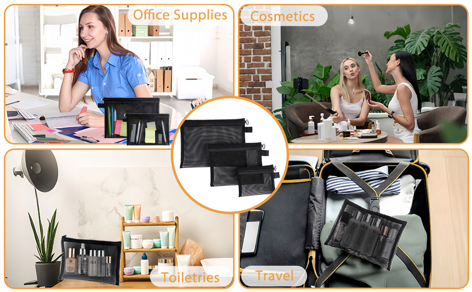 Perfect for cosmetics, toiletries, travel items, keys, cards, and small electronics.