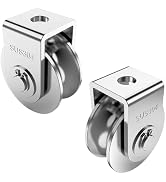 2 Pack 2 Inch Pulley Block U Grooved Wheel Pulley, 304 Stainless Steel Pulley Roller, Heavy Duty ...