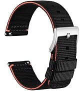 WOCCI Nylon Watch Bands, Contrast Woven Design, Quick Release, Stainless Steel Buckle, Band Width...