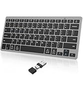OMOTON 2.4G Wireless Keyboard for Win 7/8/10 with USB & Type C, Ultra Slim and Compact Quiet, Com...