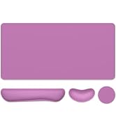 Dapesuom Keyboard Wrist Rest Mouse Pad Set, Extended Large XXL Gaming Mousepad + Mouse Wrist Cush...