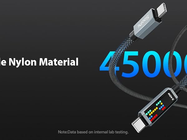 Durable USB C cable with LED Display