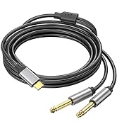 Ubramac USB C to Dual 6.35mm 1/4 inch Stereo Splitter Y Cable, USB Type C to Dual 6.35mm 1/4 inch...