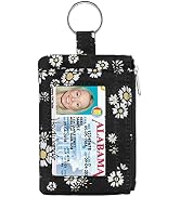 KAMO Zip ID Case, Slim Coin Purse Wallet Change Pouch with Key Ring Mini Change Wallet Keychain P...