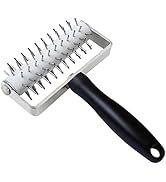 EVEDMOT Pizza Dough Docker Roller Stainless Steel, Pizza Pin Puncher Dough Hole Maker with Plasti...