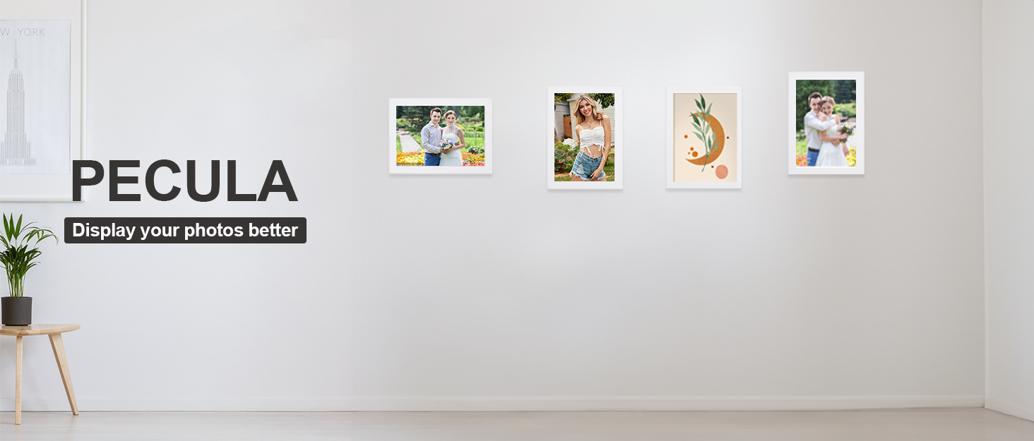 PECULA 2 Pack 8x10 Black Picture Frame for Wall and Tabletop Display