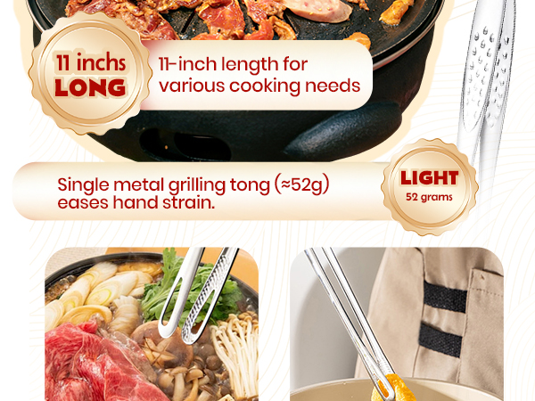 11 Inch Korean BBQ Tongs