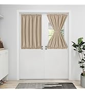 Easy-Going Blackout Door Curtains, Rod Pocket Privacy Light Filtering Sidelight Curtains French D...