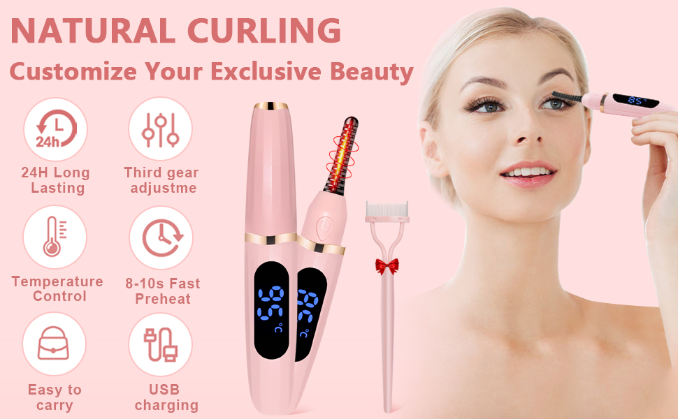 Heated Eyelash Curlers, Heated Eye Lash Curler Best Seller with Comb
