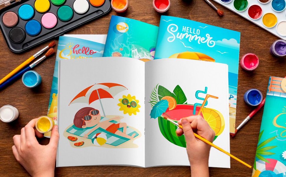 Summer Beach Coloring Books