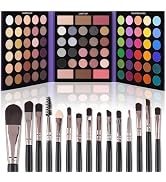 UCANBE Eyeshadow Palette with 15Pcs Brushes Makeup Set, Pigmented 86 Colors Make Up Sets Valentin...