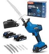 LUXTER Cordless Reciprocating Saw 5000RPM Tool-Free Blade Change Variable Speed LED Light 4.0Ah B...