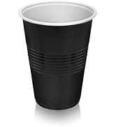 True Black 16oz Plastic Cups for Party, Set of 50, Disposable Drinking Cups Plastic Disposable Cu...