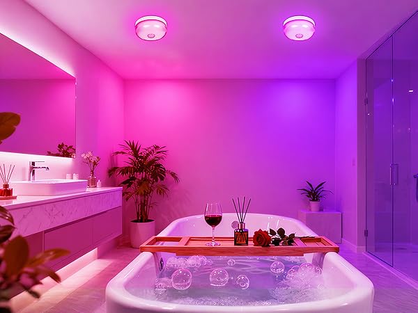 Rechargeable Shower Light for Inside Shower, 15 Color Changing Waterproof Lights for Shower Bathroom