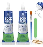 Book Glue, 15ML x 2 Book Adhesive, Clear Book Binding Adhesive, Flexible Paper Glue for Book Repa...
