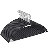 TIMMY Plastic Hangers 50pack No Shoulder Bump Suit Hangers - Chrome Hooks,Non Slip Space Saving C...