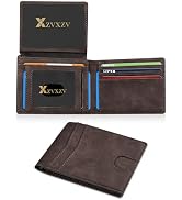 XZVXZV Men's Ultra Thin Wallet Leather RFID Blocking Bifold Stylish Wallet with Slim Minimalist F...