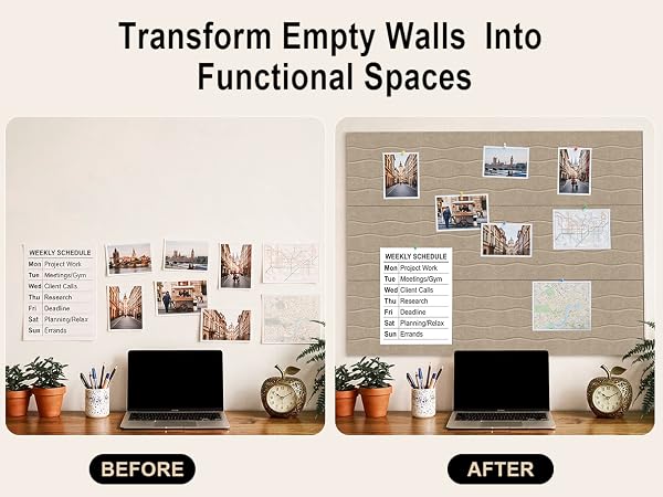 Felt Bulletin Board Tiles 12 Pack, 48" x 36" Cork Board Alternative