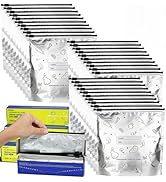 DTFMZOV 30 Pcs Reusable Freezer Bags, 9.6 x 8.9 Inch Aluminum Foil Sealable Storage Bags, Thicken...