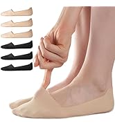 Sofier No Show Socks Womens, Non Slip Low Cut 6 Pairs Thin Silky Dress Footies Liner Invisible So...