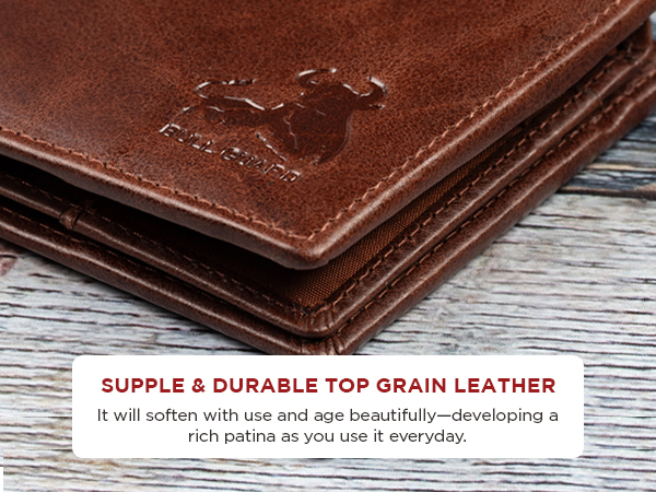 Supple & Durable Top Grain Leather