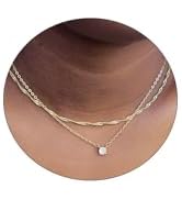 CAROVO Gold Necklace for Women,Dainty Gold Necklaces 14k Gold Plated Diamond Necklaces Cute CZ So...